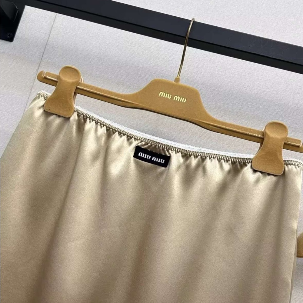 Miu Miu Champagne Silk Cami & Midi Skirt Set✨ - Picture 6 of 8